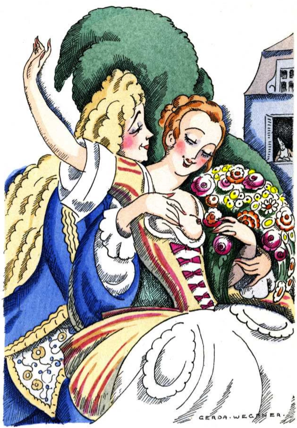 Illustrazione del libro di Jean de La Fontaine's - Il racconto dell'ancella